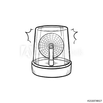 Emergency lights and siren hand drawn outline doodle icon