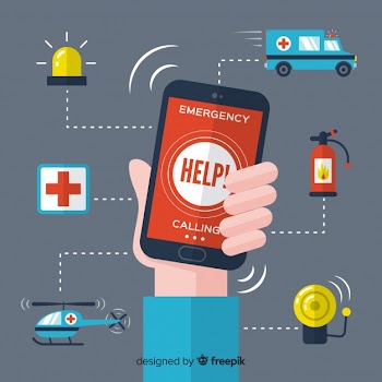Emergency word concept background