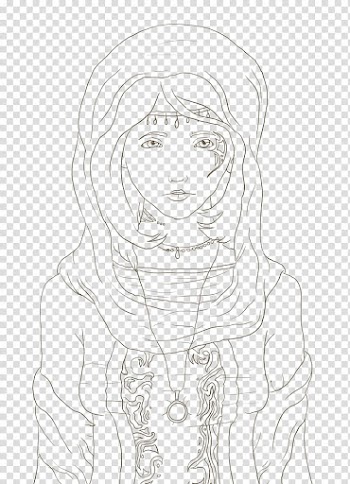 Emily line art transparent background PNG clipart