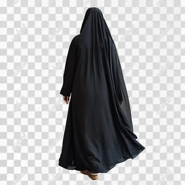 Emirati Elegance: A Woman in Black Abaya