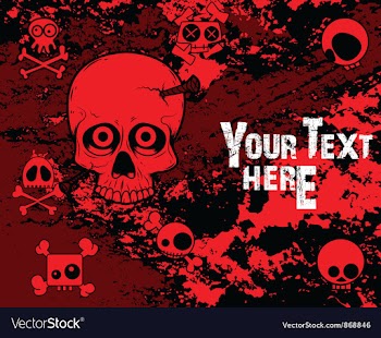 Emo background with skulls vector image