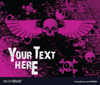 Emo background with skulls vector image