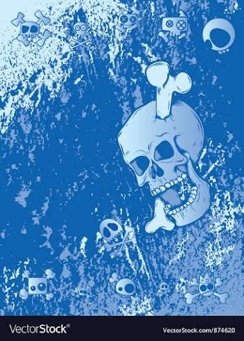 Emo background with skulls vector image