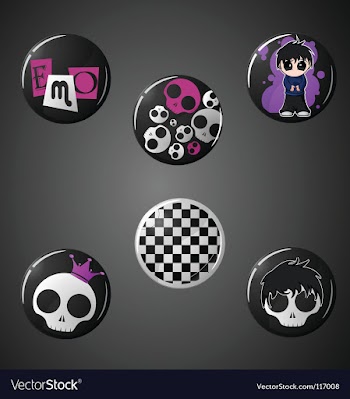  					Emo badges vector image														