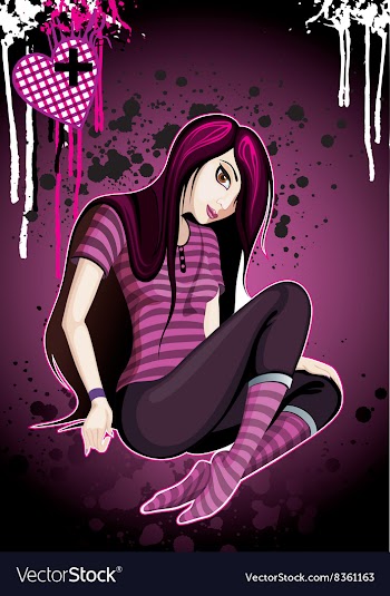 Emo Girl Cartoon vector image
