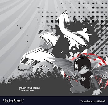 Emo kid with 3d arrows vector image