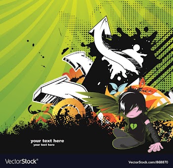 Emo kid with 3d arrows vector image