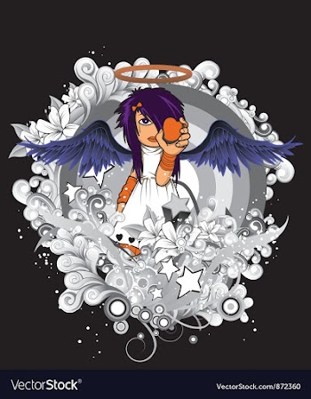 Emo kid with floral vector image