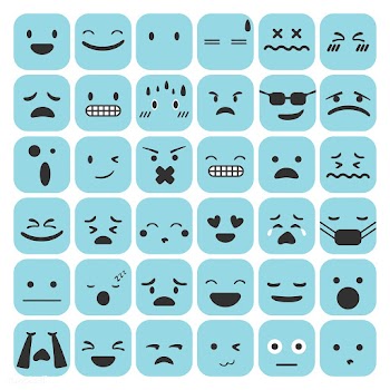 Emoji blue character | Free stock vector - 2125