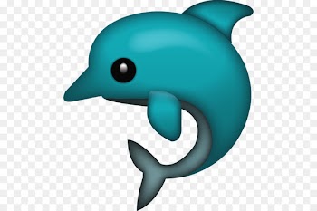 Emoji Dolphin iPhone Sticker - WATER WAVES 