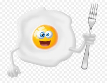 Emoji Emoticon Smiley Drawing - Hand fork fried egg 
