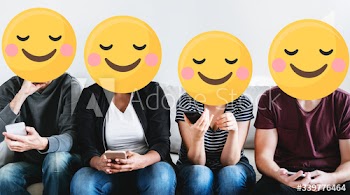 Emoji faces on social media