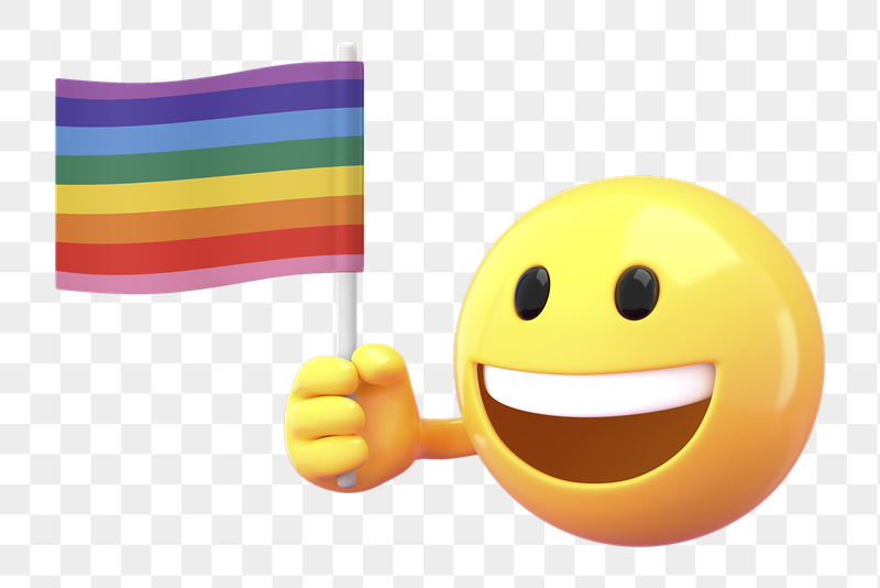 Emoji holding LGBT flag png | Free PNG - rawpixel