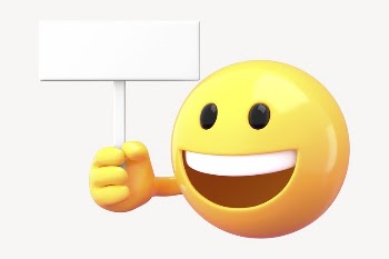 Emoji holding sign mockup, 3D | Free PSD Mockup - rawpixel