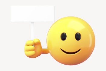 Emoji holding sign mockup, 3D | Free PSD Mockup - rawpixel