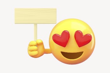 Emoji holding sign mockup, 3D | Free PSD Mockup - rawpixel