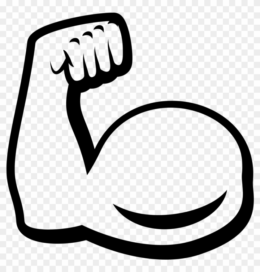 Emoji Muscle Biceps Arm - Muscle Emoji Black And White