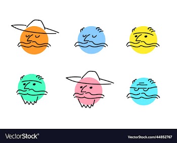 emoji old man face set flat design cartoon