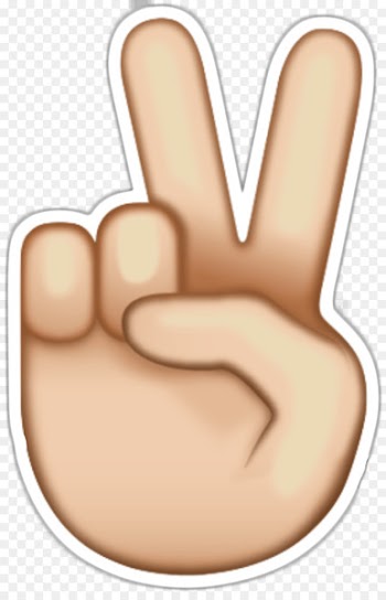 Emoji Peace symbols Sticker V sign - blushing emoji 