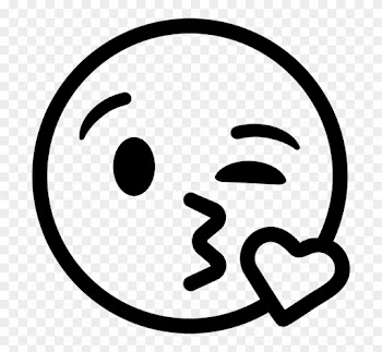 Emoji Rubber Stamps - Kiss Emoji Black And White