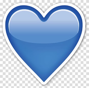 EMOJI STICKER , blue heart illustration transparent background PNG clipart