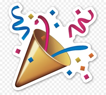 Emoji Sticker Confetti Party Emoticon - congrats 