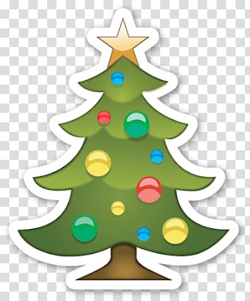EMOJI STICKER , green Christmas tree illustration transparent background PNG clipart