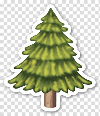EMOJI STICKER , green Christmas tree illustration transparent background PNG clipart