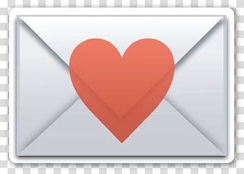 EMOJI STICKER , mail with heart illustration transparent background PNG clipart