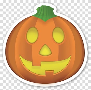 EMOJI STICKER , orange pumpkin illustration transparent background PNG clipart