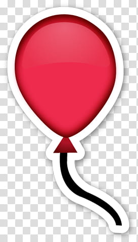 EMOJI STICKER , red party balloon transparent background PNG clipart