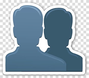 EMOJI STICKER , two blue people transparent background PNG clipart
