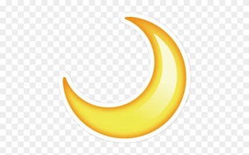 Emoji Stickers Tumblr Cute Moon Yellow - Half Moon Emoji Png