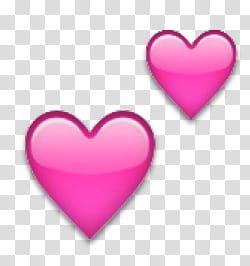 Emoji, two pink heart illustrations transparent background PNG clipart