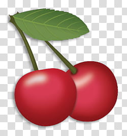 Emoji, two red cherry fruits art transparent background PNG clipart