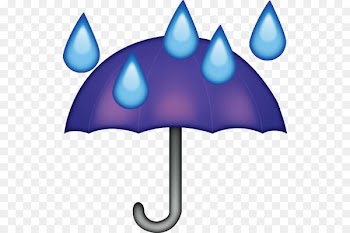 Emoji Umbrella Rain Emoticon - Rain drops 