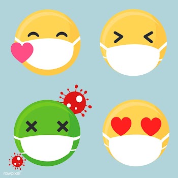 Emoji wearing face masks during coronavirus pandemic set illustration | Free  illustration - 2309510
