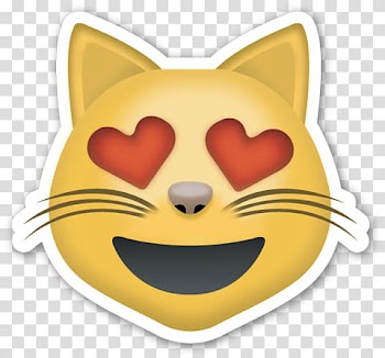Emojis, heart eyed cat emoticon transparent background PNG clipart