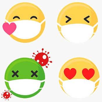 Emojis wearing face masks during coronavirus pandemic set transparent .. | Free  transparent png - 2309516