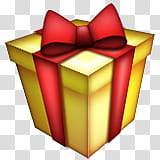 Emojis, yellow and red gift box transparent background PNG clipart