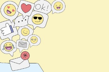 Emoticon doodle background, inbox notification | Free Photo - rawpixel