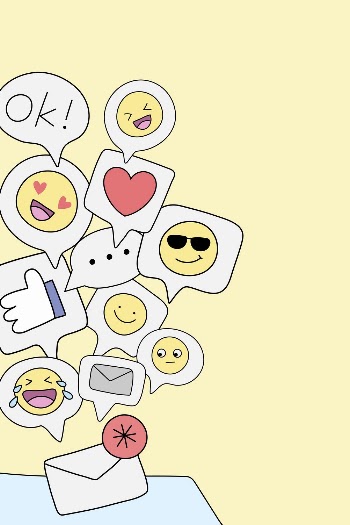 Emoticon doodle background, inbox notification | Free Photo - rawpixel