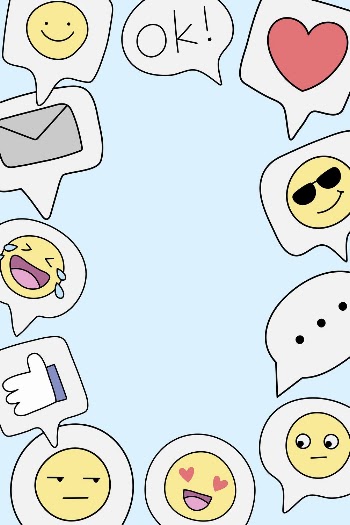 Emoticon frame background, social media | Free Photo - rawpixel