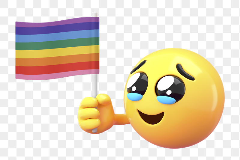 Emoticon holding LGBT flag png | Free PNG - rawpixel