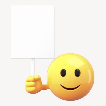 Emoticon holding sign mockup, 3D | Free PSD Mockup - rawpixel