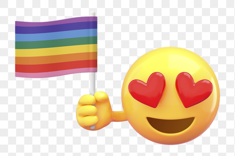 Emoticon png holding LGBT flag | Free PNG - rawpixel