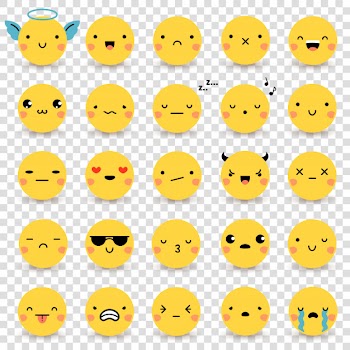 Emoticons transparent set Free Vector