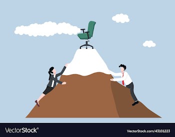 employees compete for job promotion concept