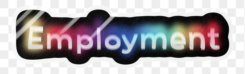 Employment png word sticker, neon | Free PNG - rawpixel