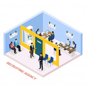 Employment recruitment isometric composition Free Vector